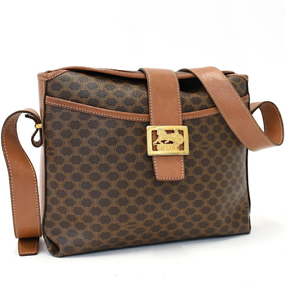 Celine Macadam Leather Crossbody Carriage Brown - Picture 1 of 8